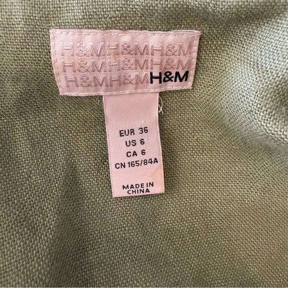 H&M double zipper linen baggy 3/4 sleeve Lagenlook parka - Picture 6 of 12